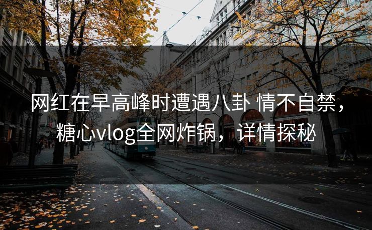 网红在早高峰时遭遇八卦 情不自禁,糖心vlog全网炸锅,详情探秘 网红在早高峰时遭遇八卦 情不自禁,糖心vlog全网炸锅,详情探秘