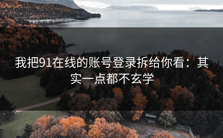 我把91在线的账号登录拆给你看：其实一点都不玄学